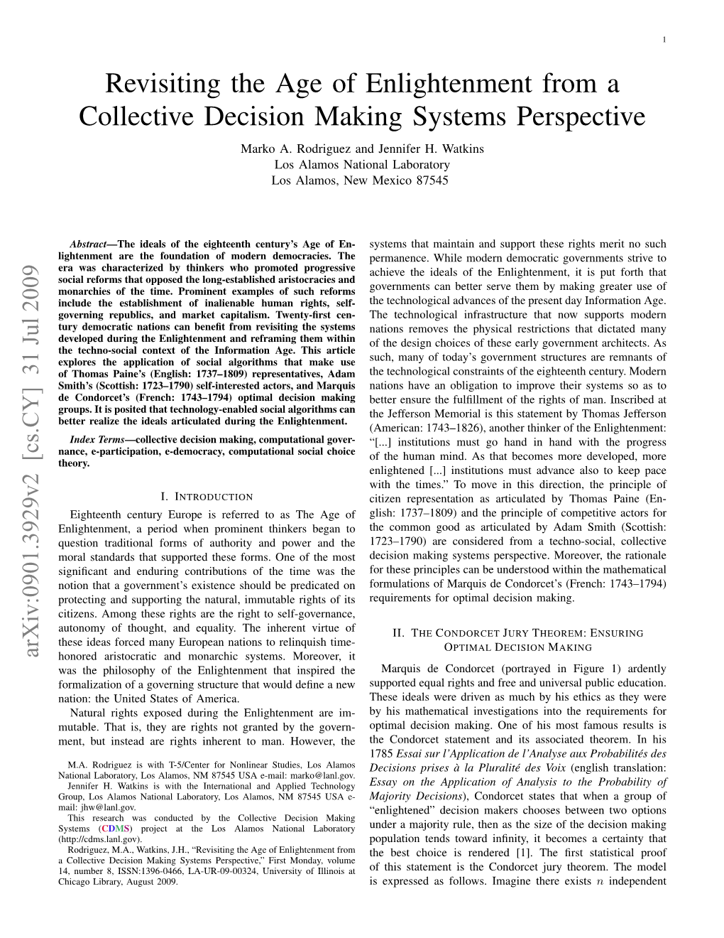 Revisiting the Age of Enlightenment from a Collective Decision Making Systems Perspective Marko A