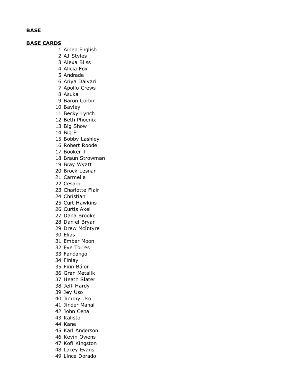 2019 WWE Money in the Bank Checklist.Xls