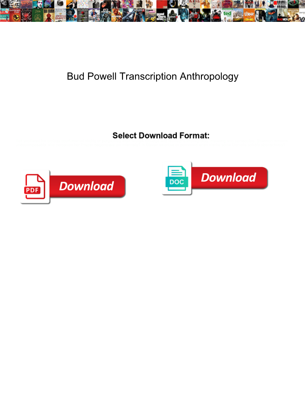 Bud Powell Transcription Anthropology