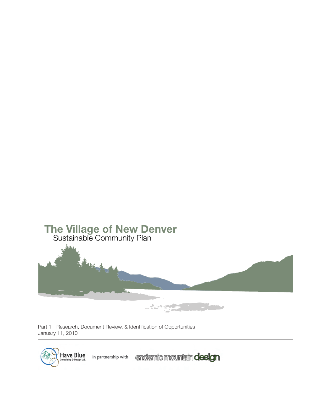 The Village of New Denver Sustainable Community Plan