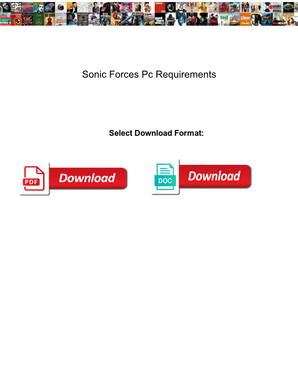 Sonic Forces Pc Requirements