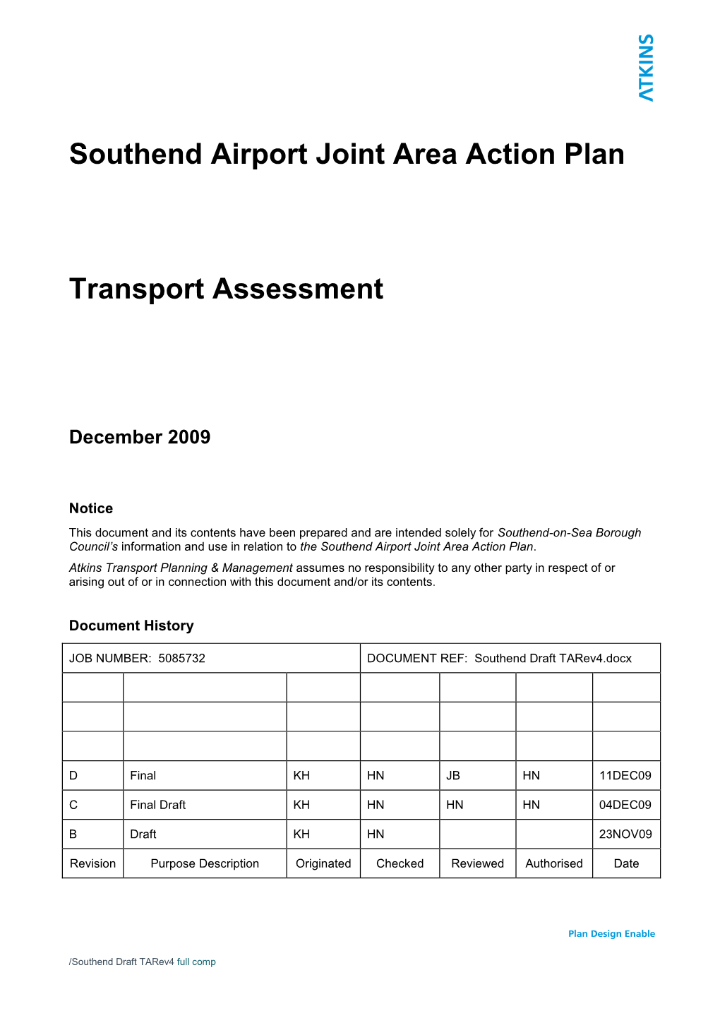 Southend Airport Joint Area Action Plan Transport Assessment