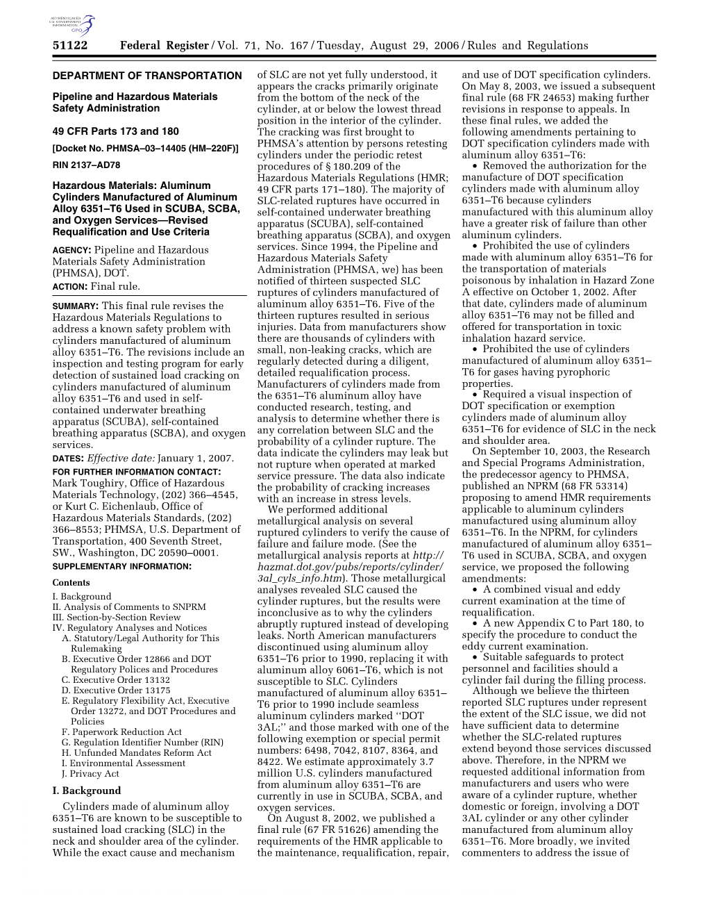 Federal Register / Vol. 71, No. 167 / Tuesday, August 29, 2006 / Rules and Regulations