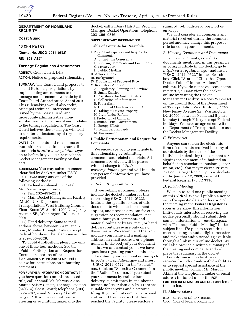 Federal Register/Vol. 79, No. 67/Tuesday, April 8, 2014/Proposed Rules