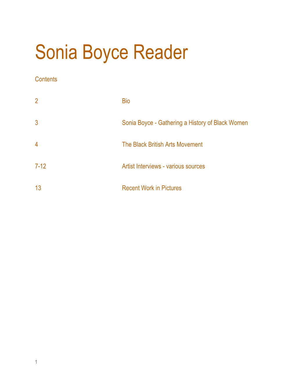 Sonia Boyce Reader