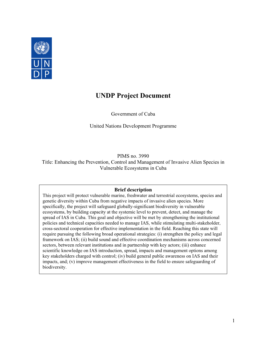 UNDP Project Document