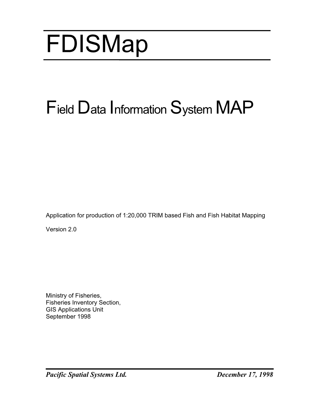 Field Data Information System MAP