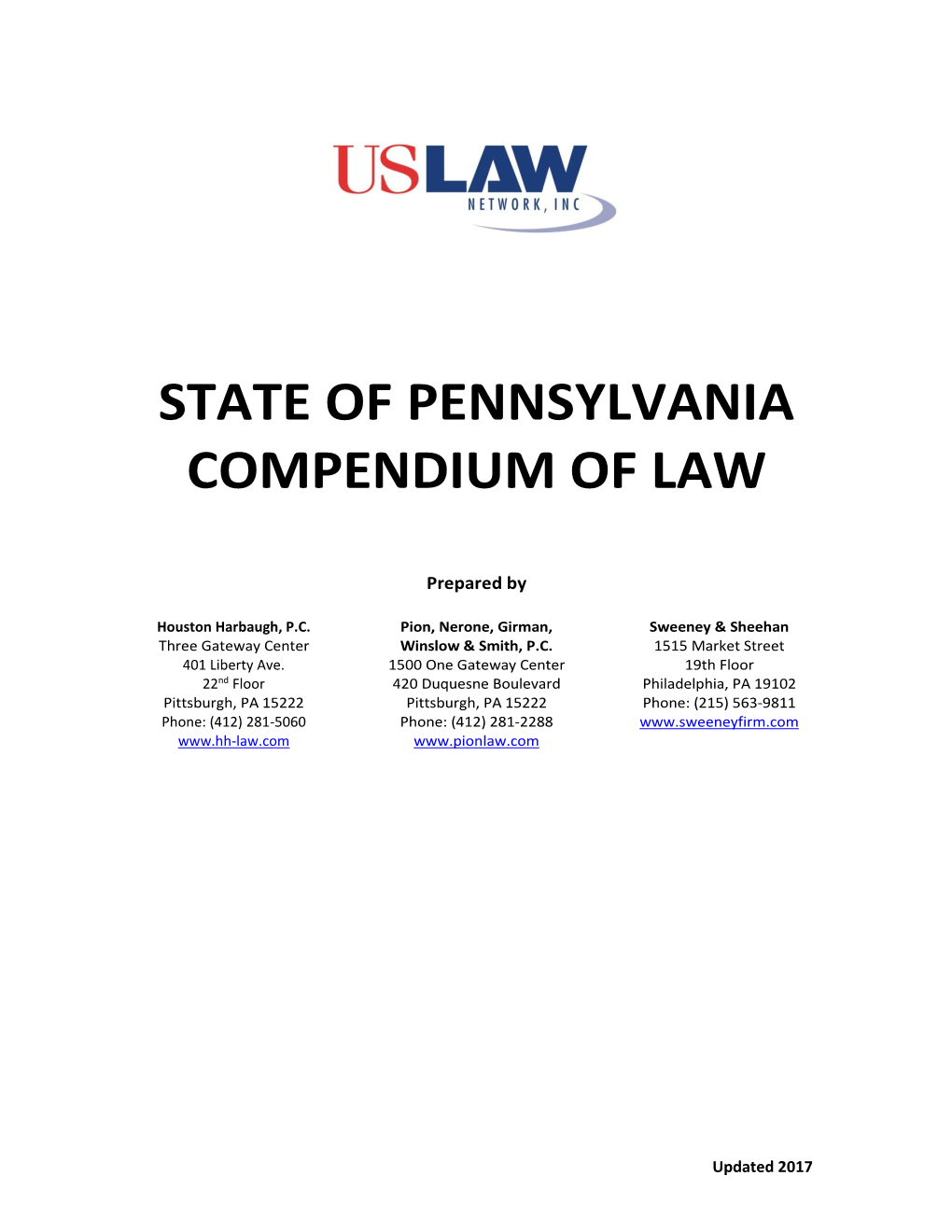 State of Pennsylvania Compendium of Law