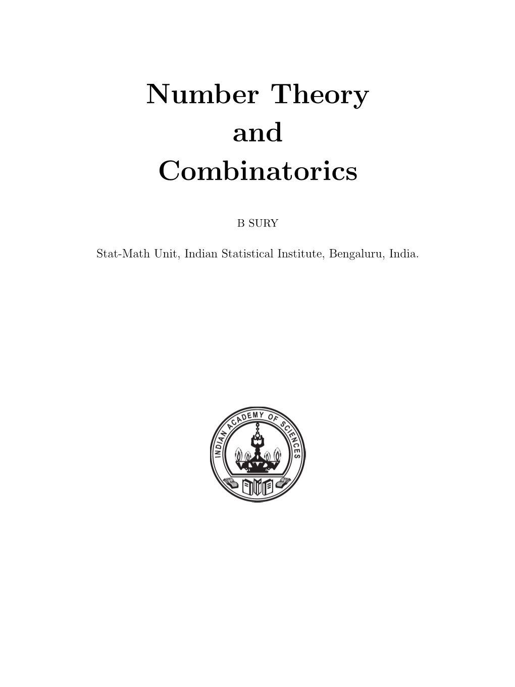 Number Theory and Combinatorics