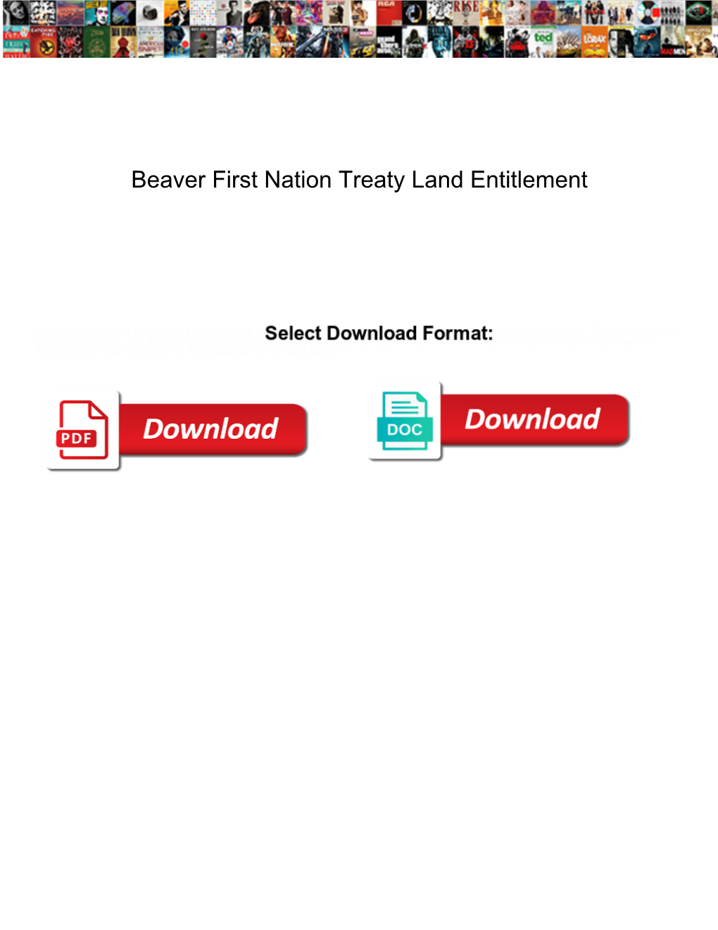 Beaver First Nation Treaty Land Entitlement