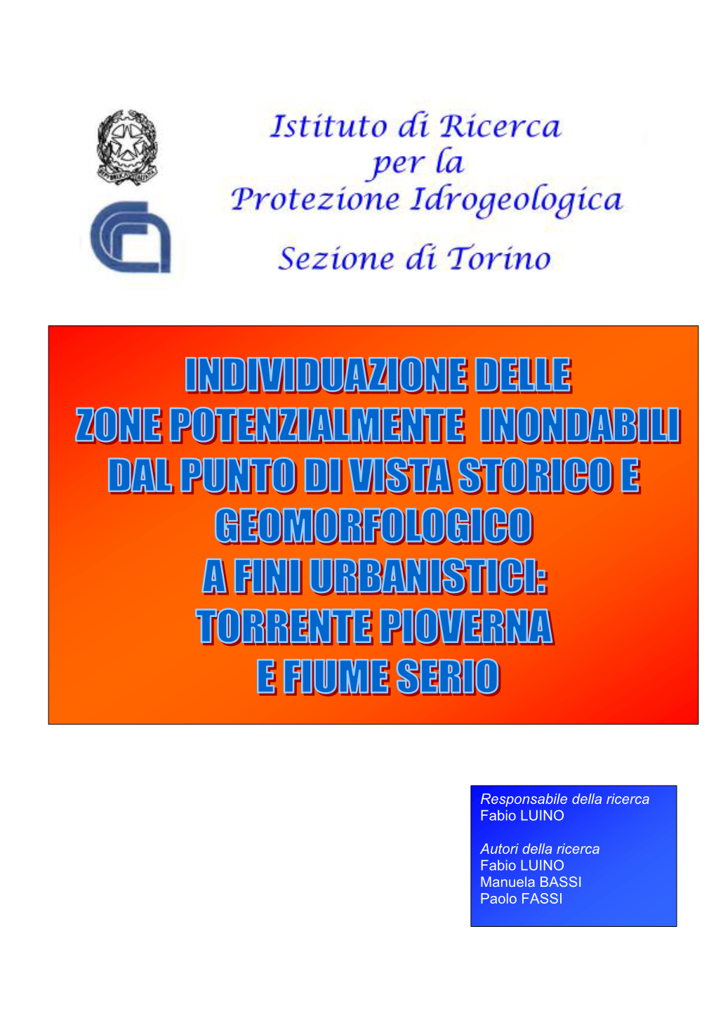 “Zone Potenzialmente Inondabile Del Torrente Pioverna”