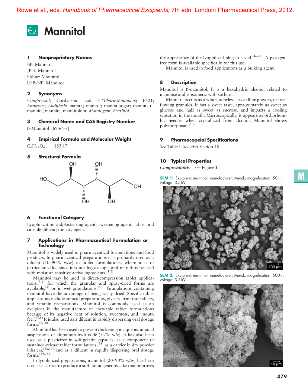 Handbook of Pharmaceutical Excipients, 7Th Ed. Sample Chapter