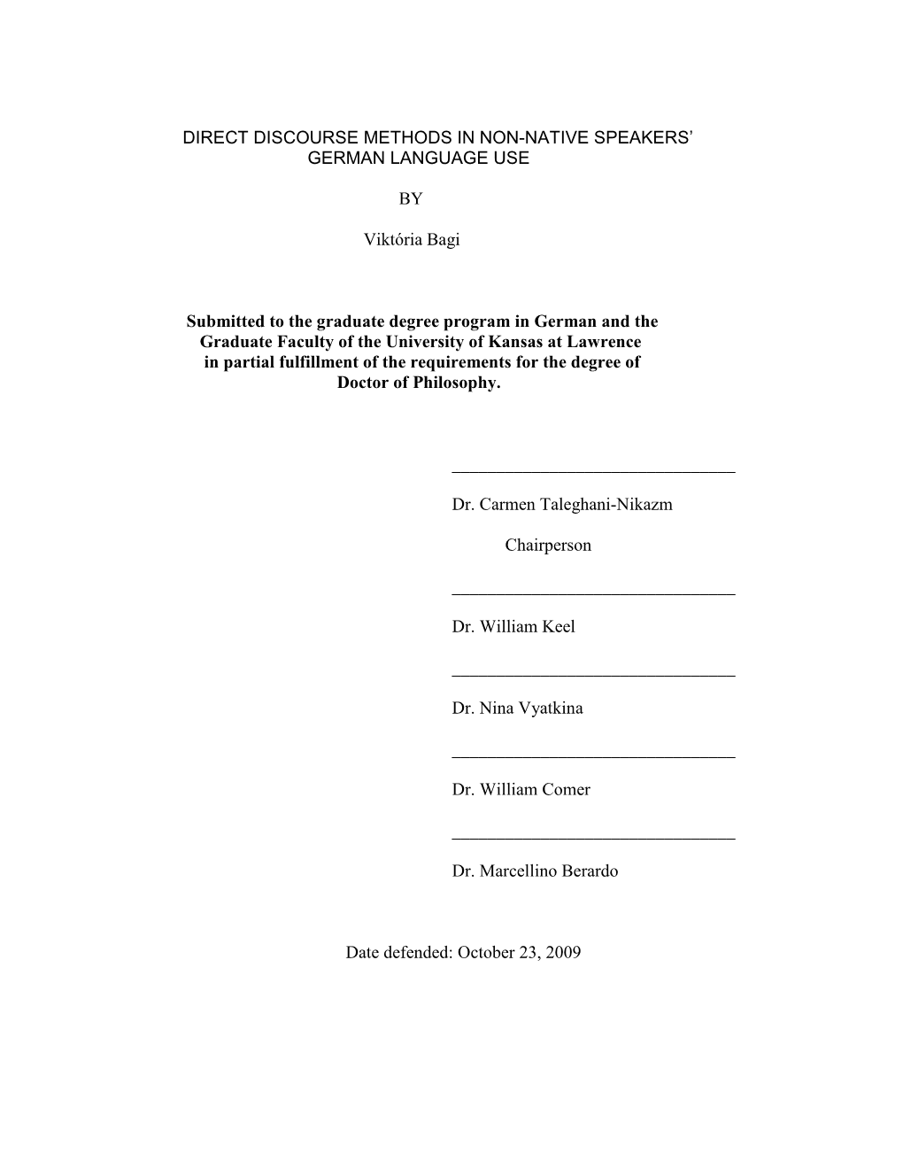 Direct Discourse Methods in Non-Native Speakers’ German Language Use