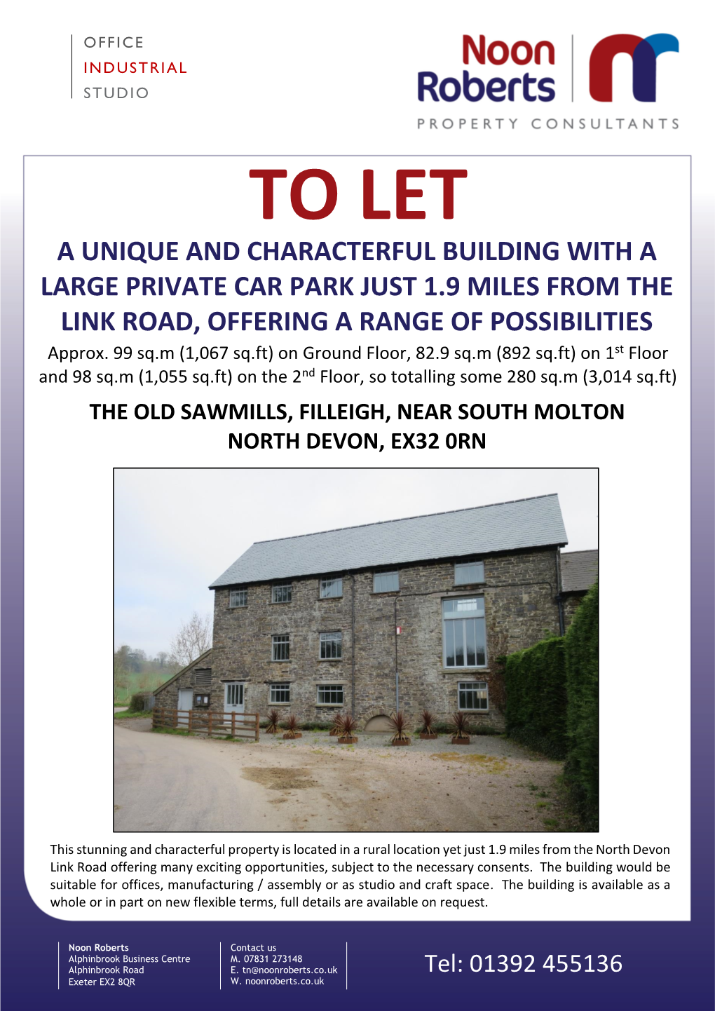 The Old Sawmills, Filleigh, Near South Molton North Devon, Ex32 0Rn Teignmouth, Devon, Tq14 9Fa