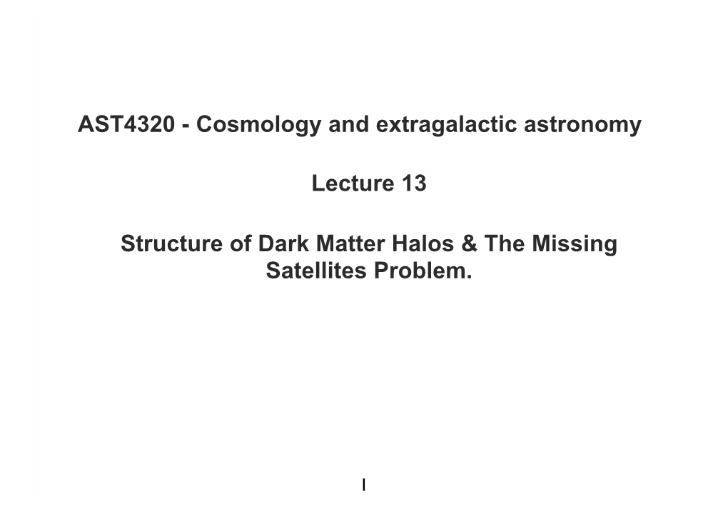 Lecture 13 AST4320