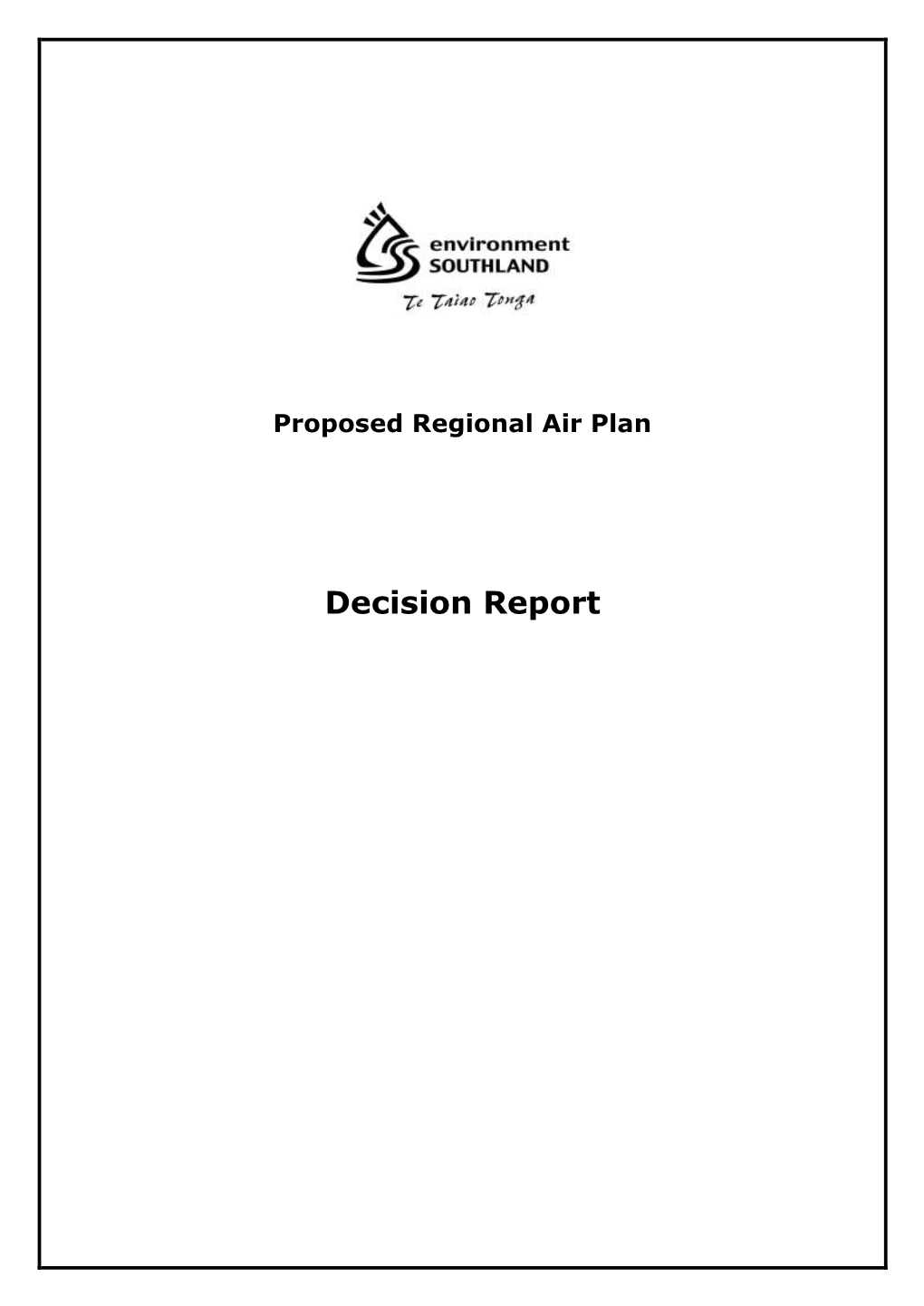 Decision Report