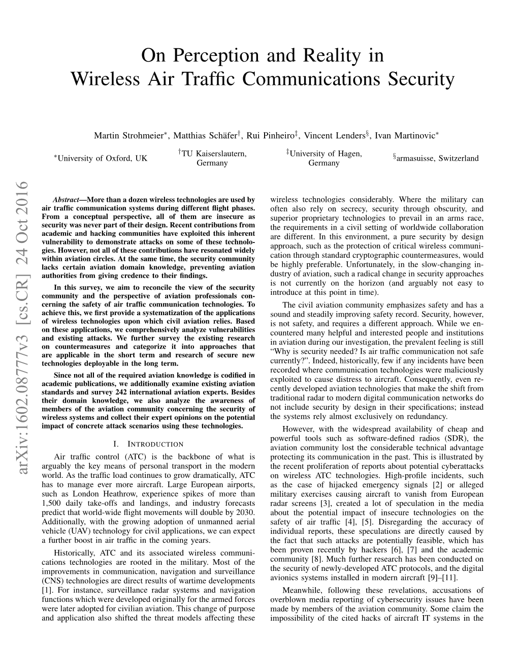 On Perception and Reality in Wireless Air Traffic Communications Security