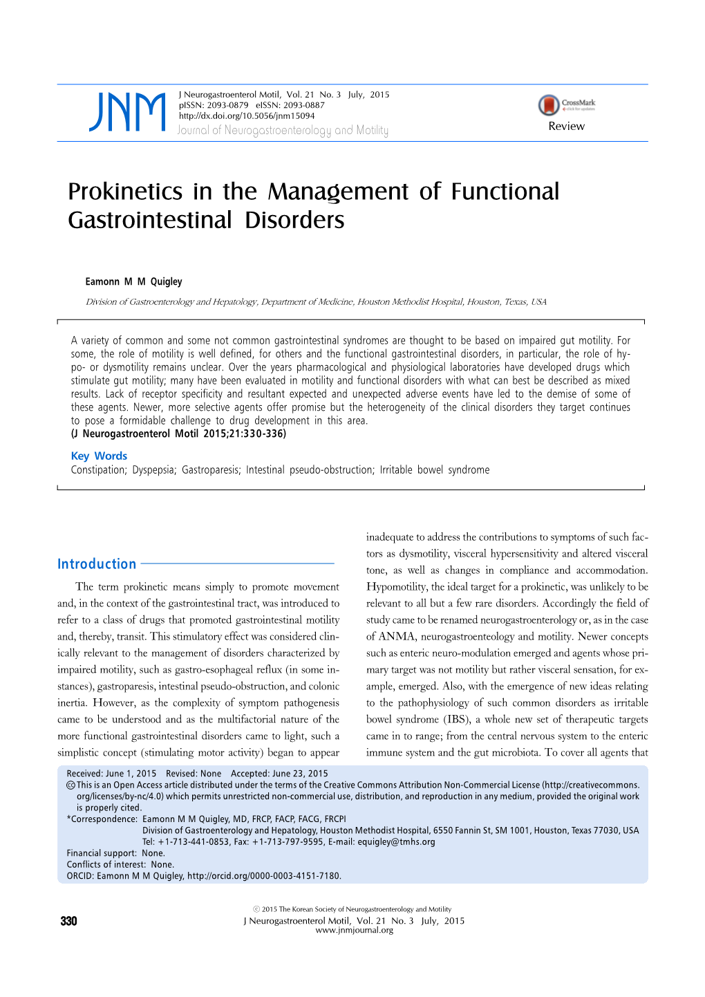 Prokinetics in the Management of Functional Gastrointestinal Disorders