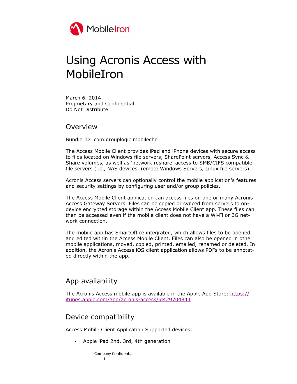 Acronis Access (Ios)