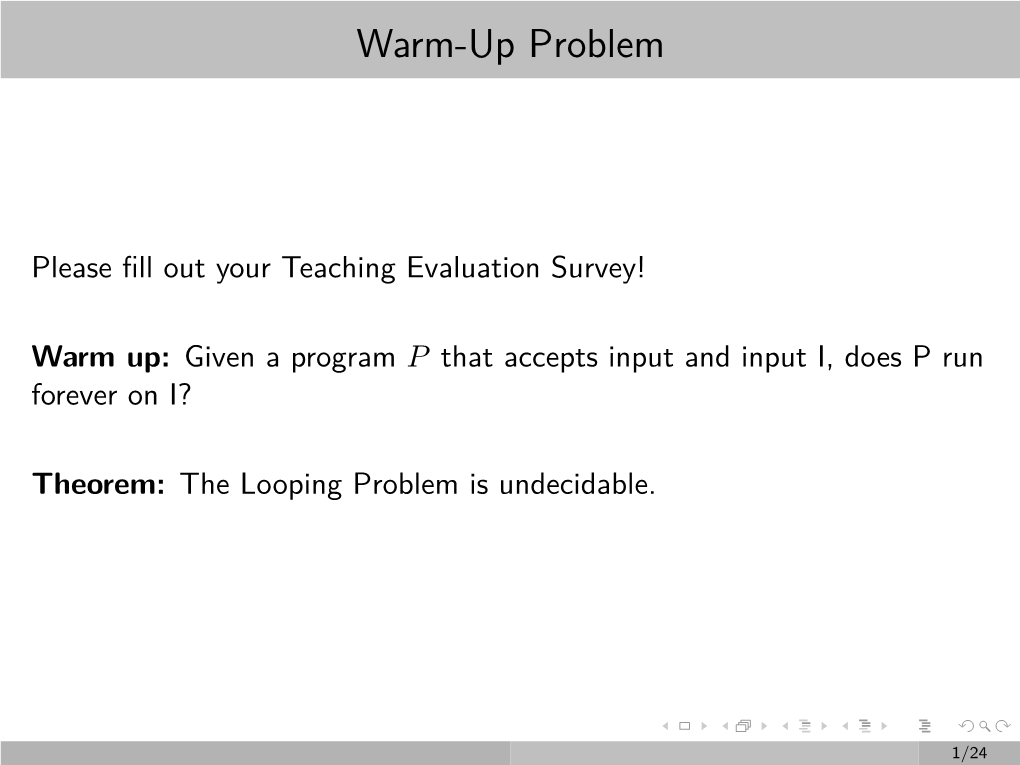 Warm-Up Problem