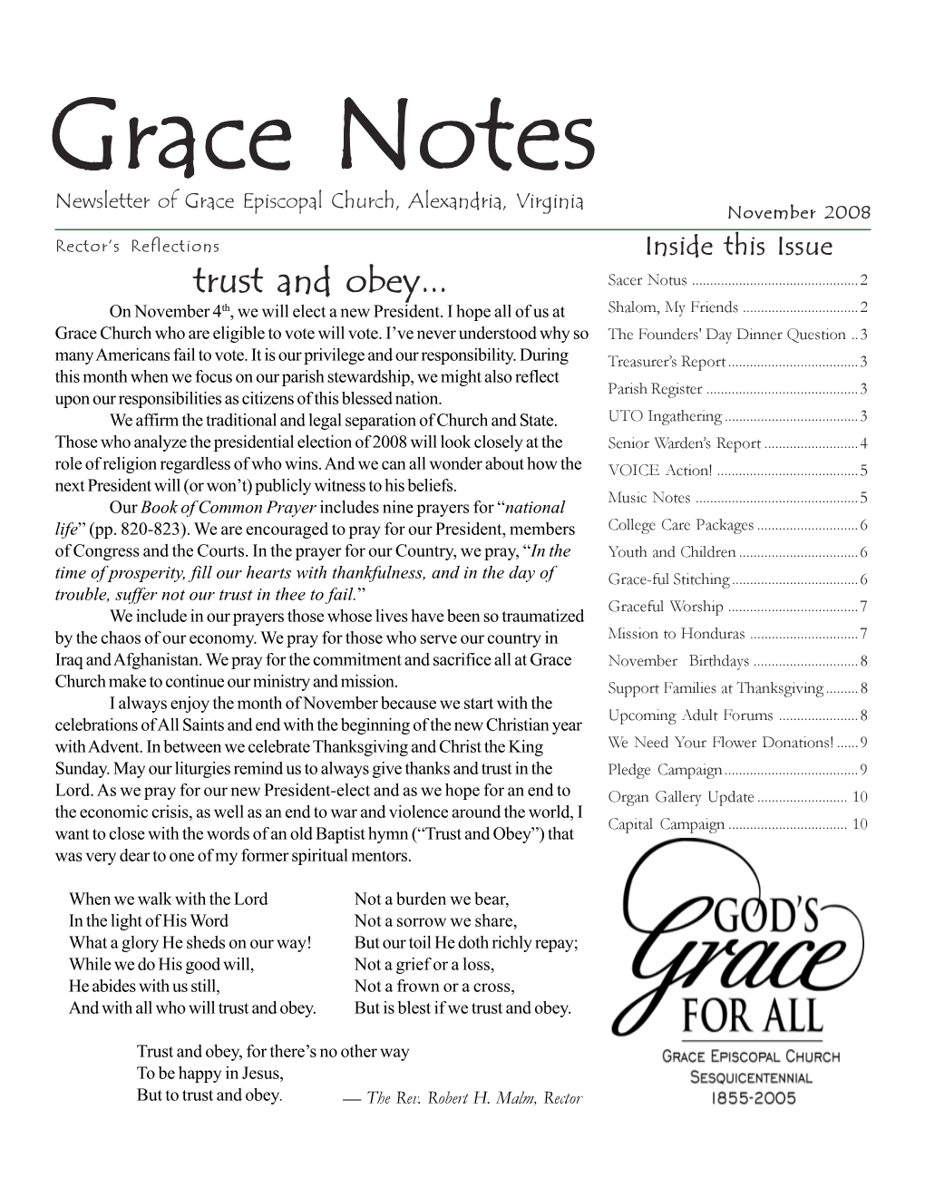 Grace Notes: November 2008