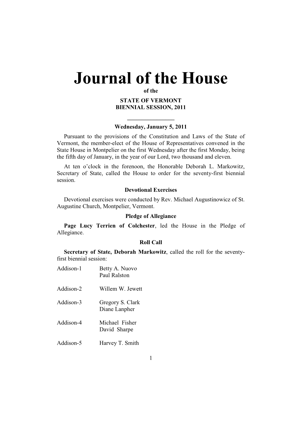 Journal of the House