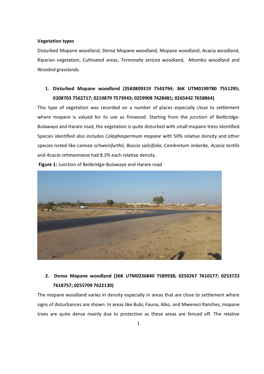 Vegetation Types Disturbed Mopane Woodland, Dense