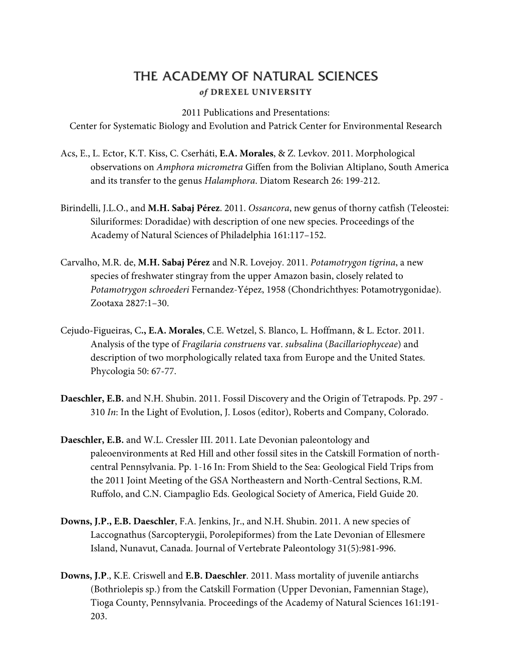 2011 Publications List