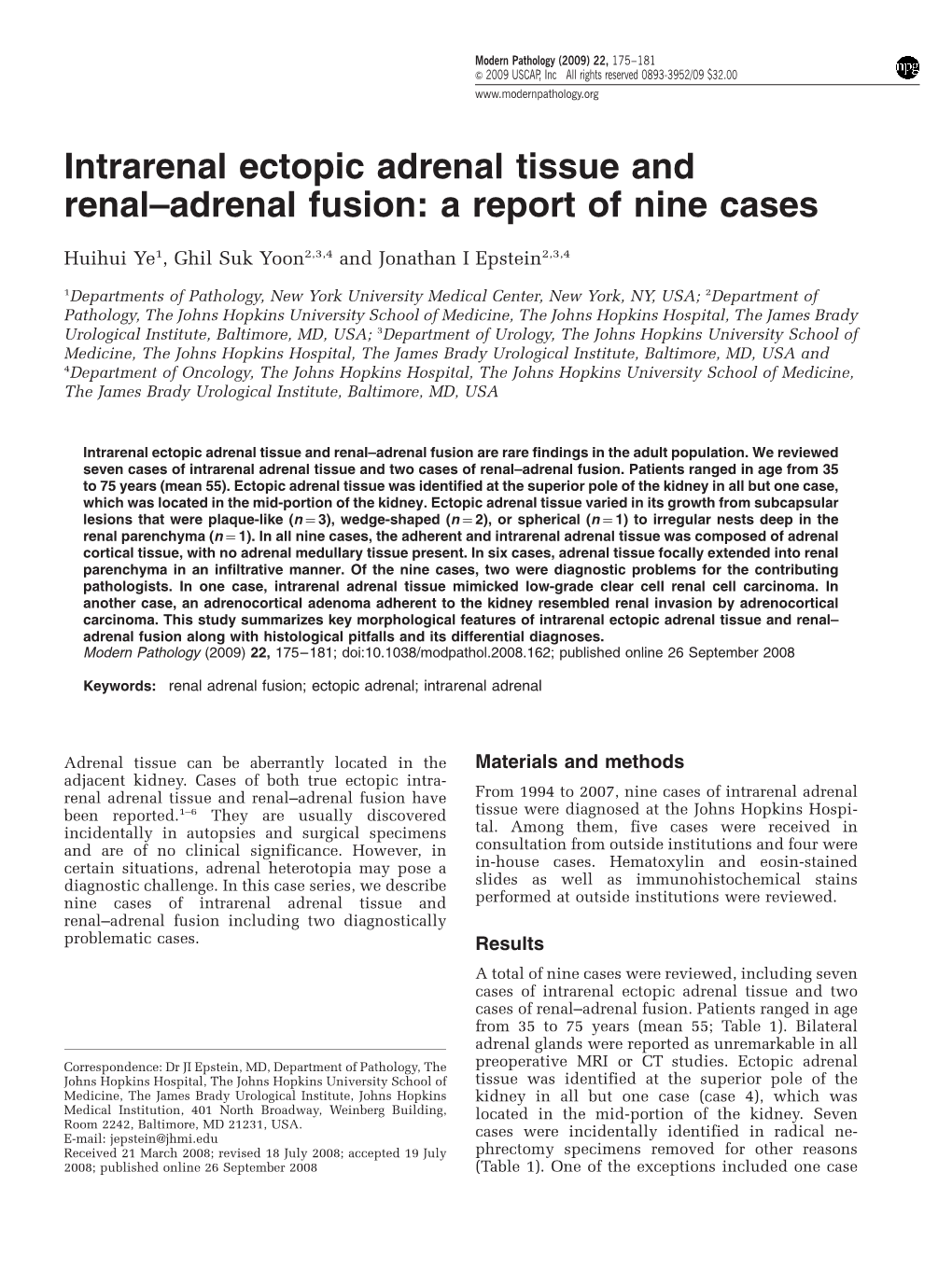 Intrarenal Ectopic Adrenal Tissue and Renal–Adrenal Fusion: a Report of Nine Cases