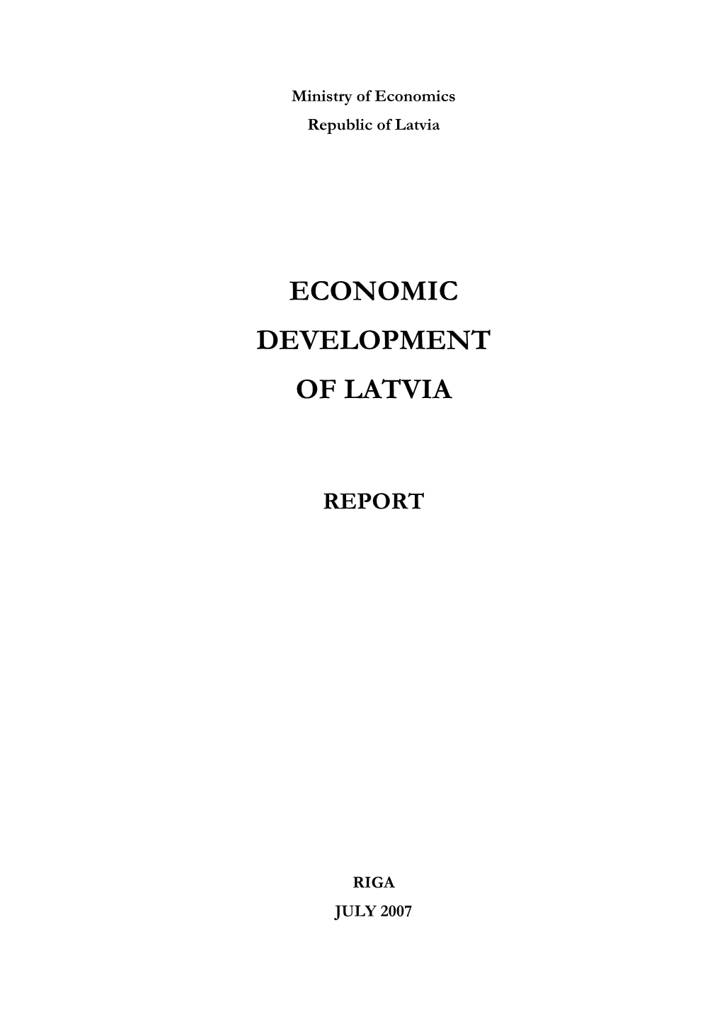 Economic Development of Latvia