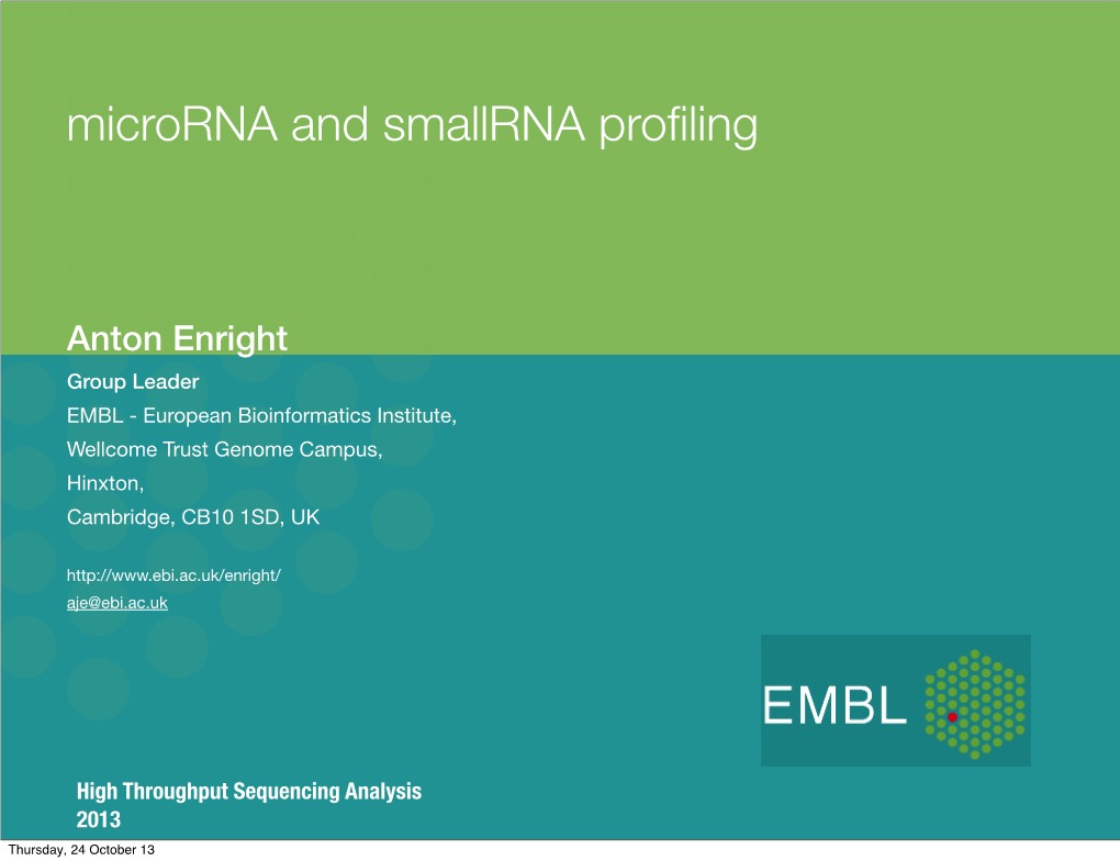 Computational Analysis of Microrna Function