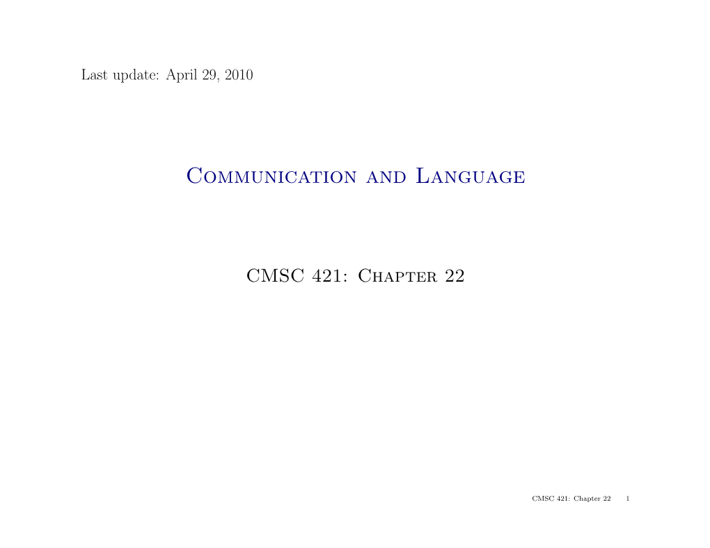 Communication and Language