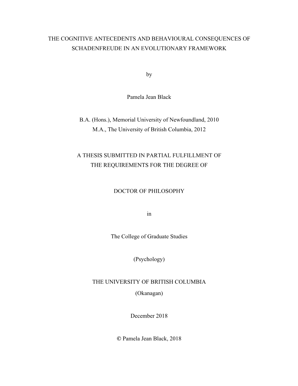 The Cognitive Antecedents and Behavioural Consequences of Schadenfreude in an Evolutionary Framework