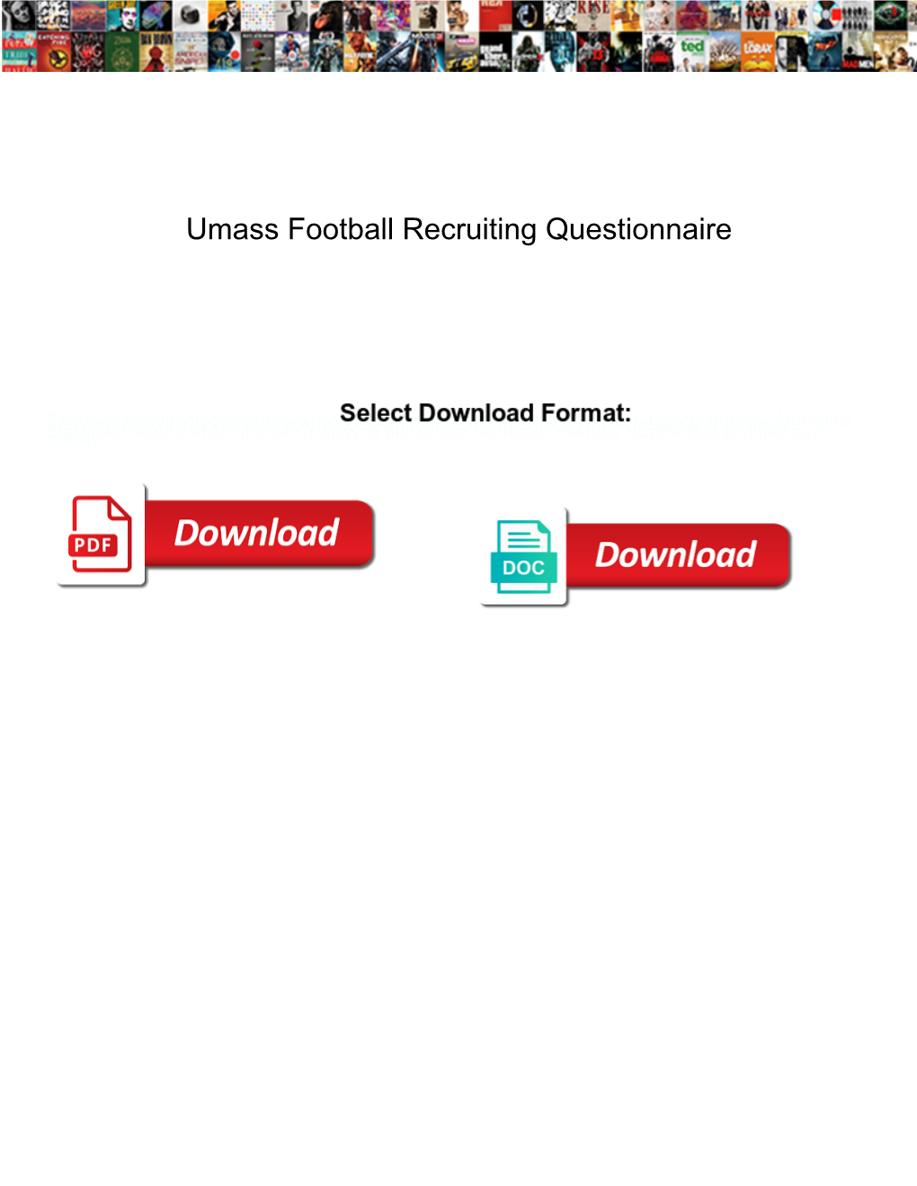 Umass Football Recruiting Questionnaire