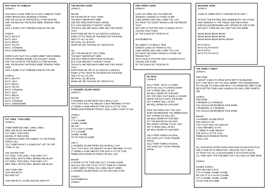 Sung in Three Parts Starting with Part 1