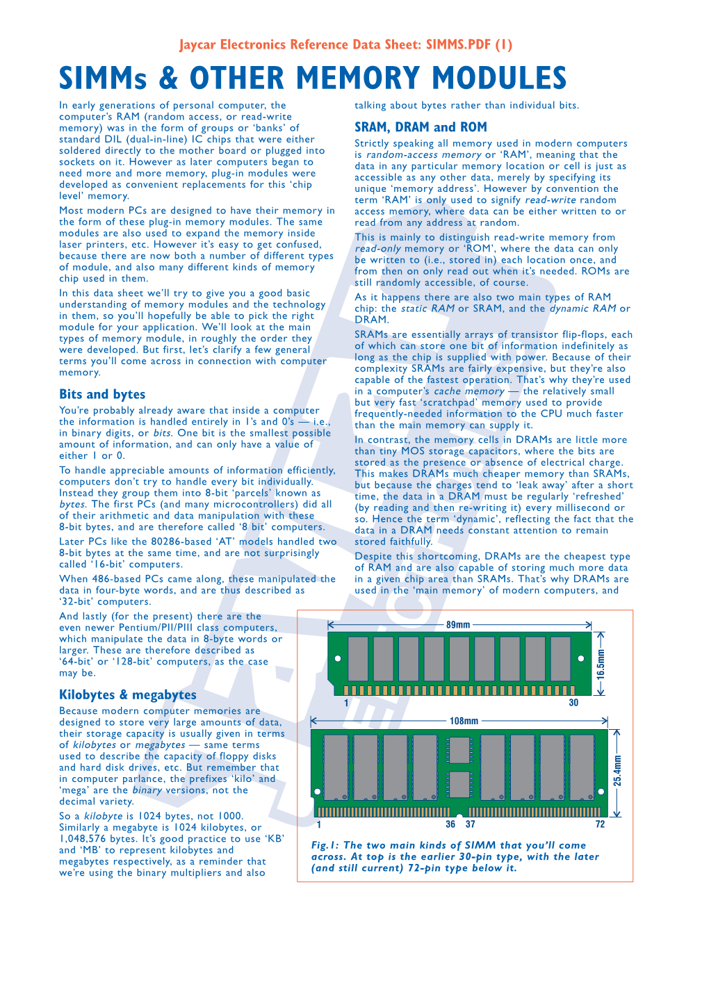 Simms & OTHER MEMORY MODULES