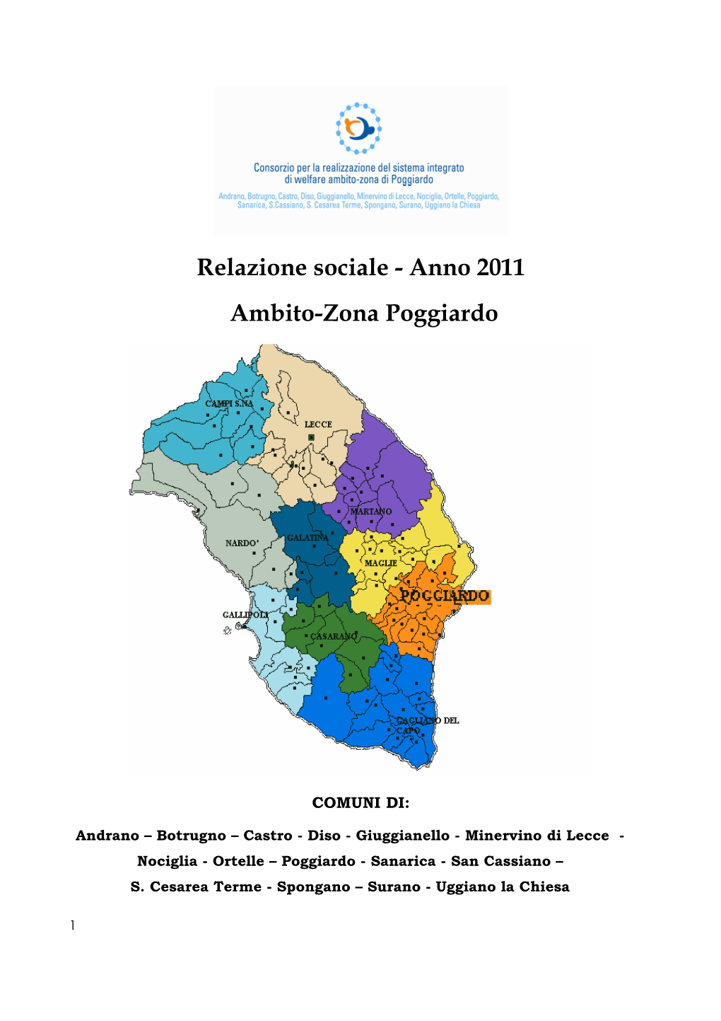 Relazione Sociale - Anno 2011 Ambito-Zona Poggiardo