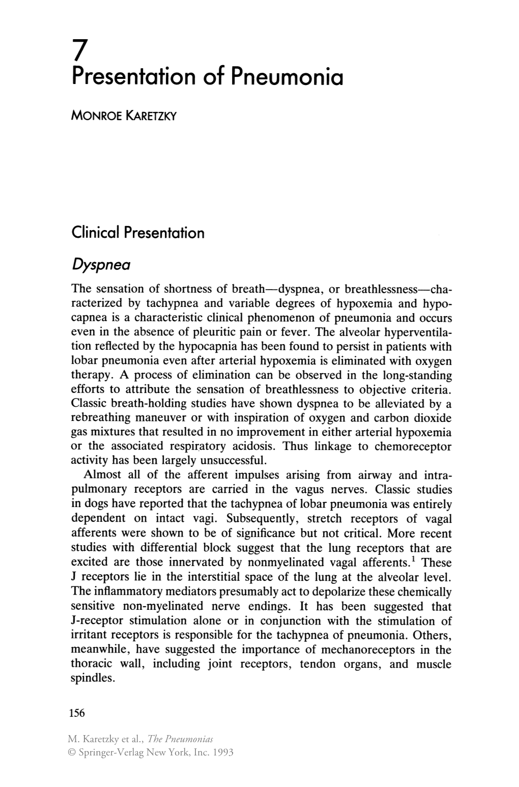 Presentation of Pneumonia