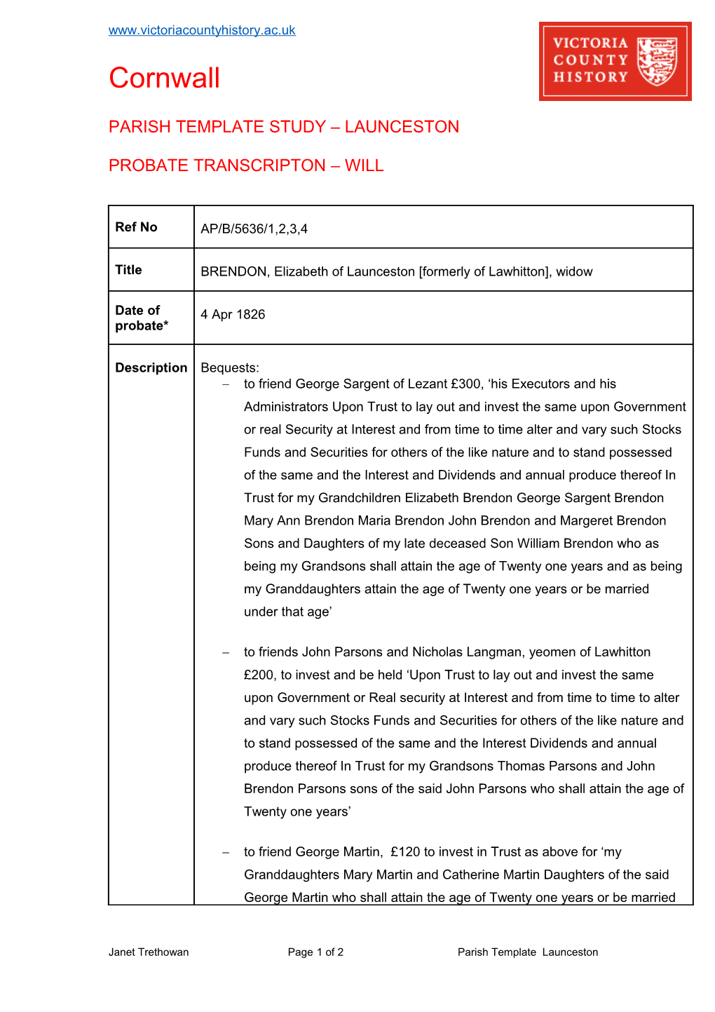 Parish Template Study Launceston s3