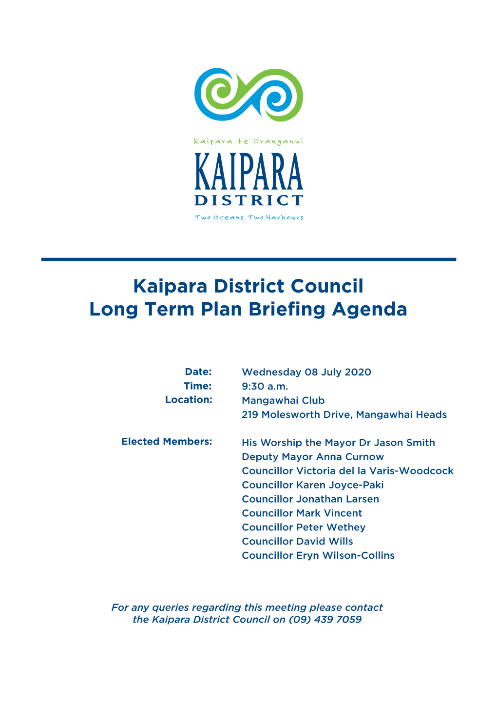 Kaipara District Council Long Term Plan Briefing Agenda