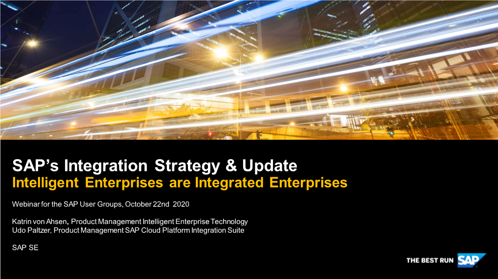 SAP's Integration Strategy & Update
