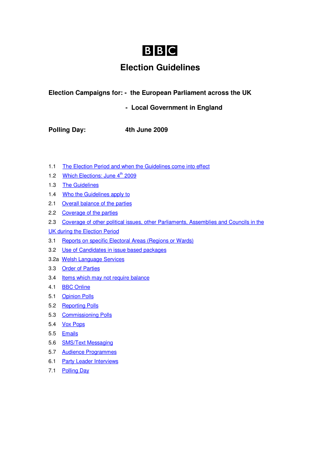 Election Guidelines