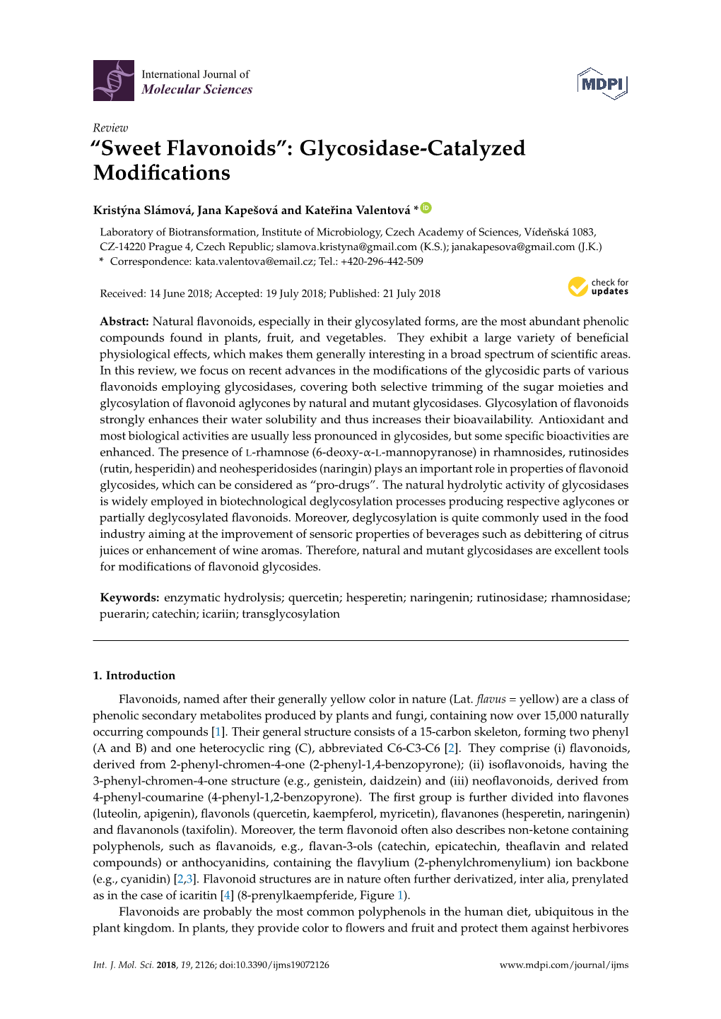 “Sweet Flavonoids”: Glycosidase-Catalyzed Modifications