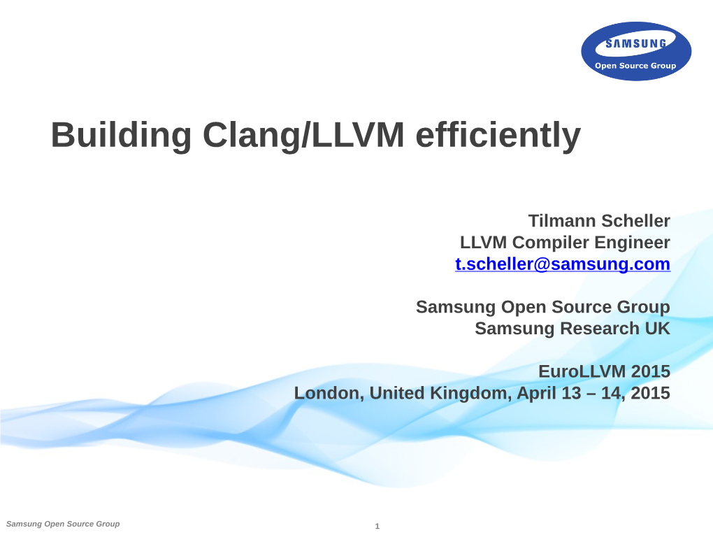 Building Clang/LLVM Efficiently