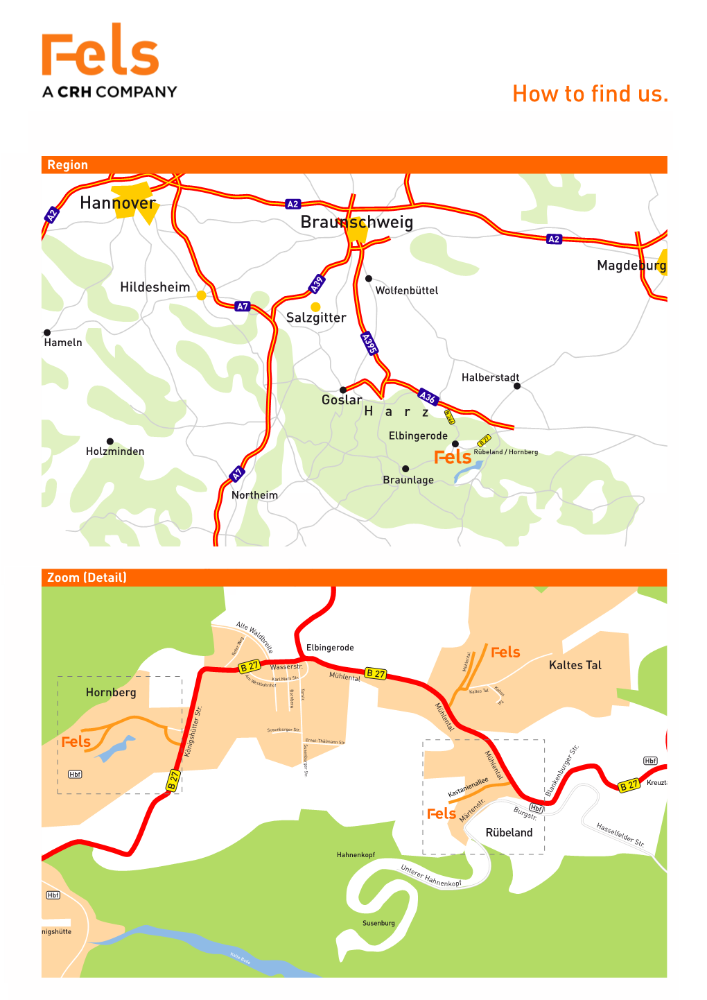 Roadmap Fels-Werke Rübeland/Hornberg