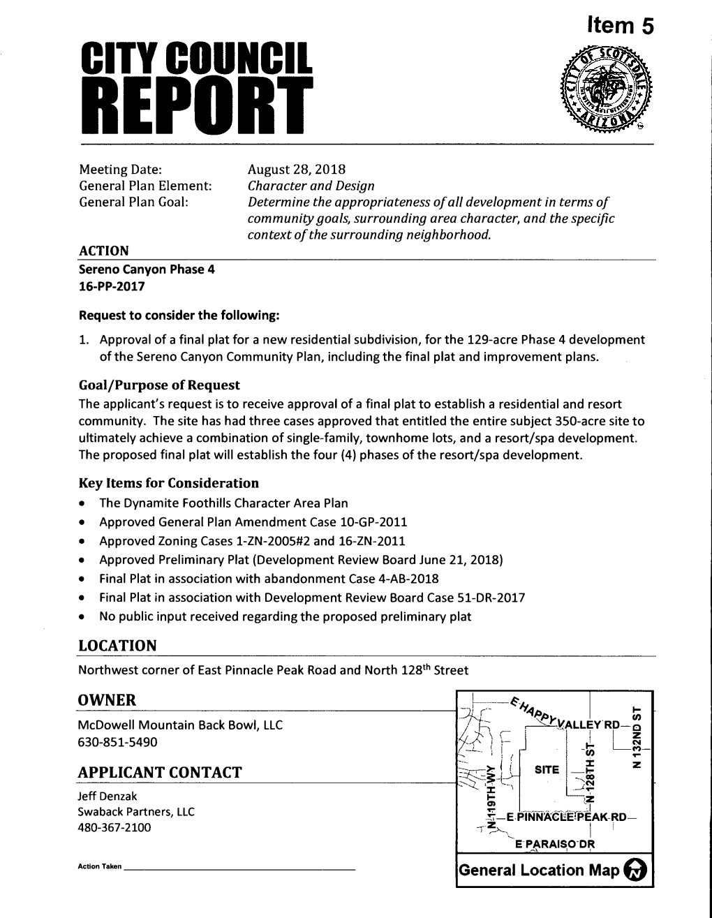 Sereno Canyon Phase 4 Final Plat (16-PP-2017)