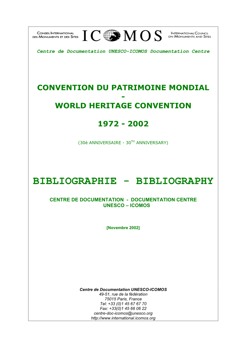 Bibliographie - Bibliography