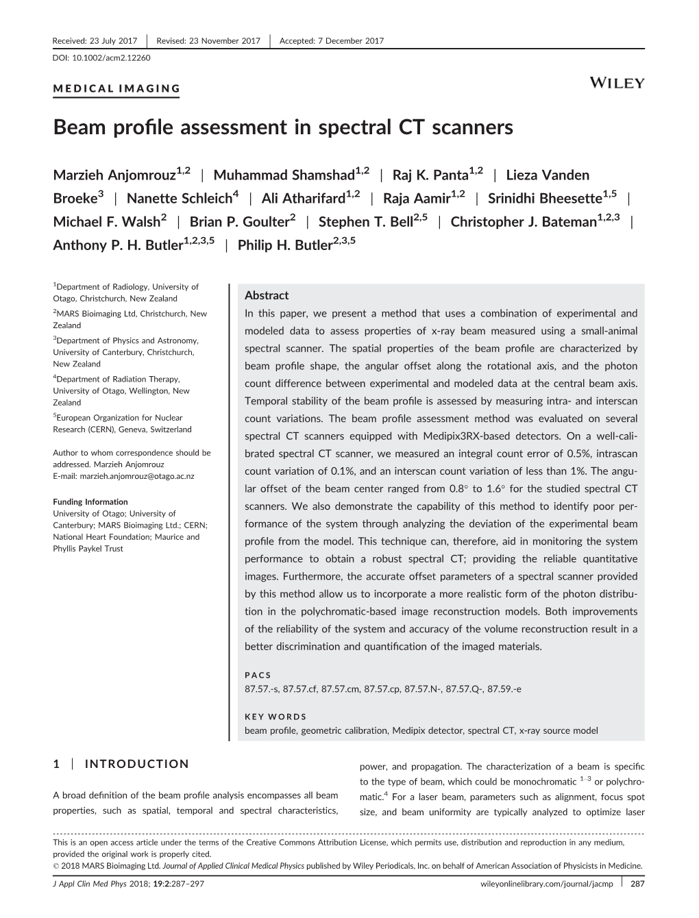 Beam Profile Assessment in Spectral CT Scanners
