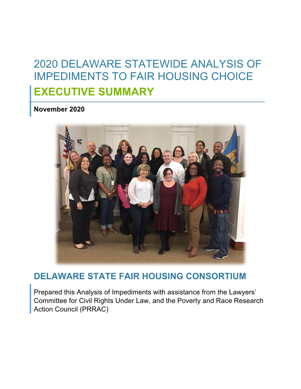 2020 Delaware Statewide Analysis of Impediments to Fair Housing Choice Executive Summary