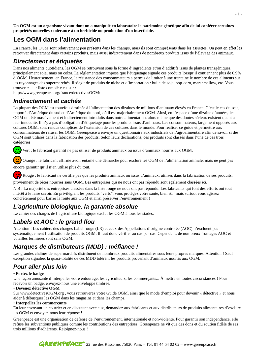 Les OGM Dans L'alimentation